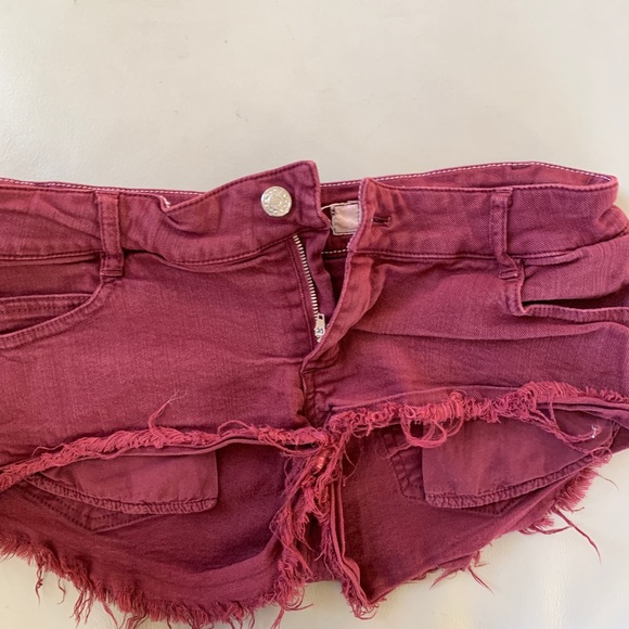 Brandy Melville Pants - 3x$20 Brandy Melville burgundy red  denim shorts